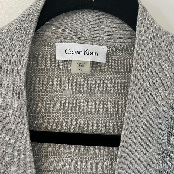 NWT Calvin Klein Metallic Open Front Shrug Cardigan - Picture 4 of 6